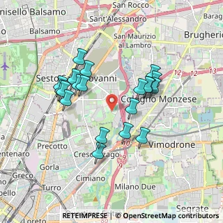 Mappa Via Molino Tuono, 20099 Sesto San Giovanni MI, Italia (1.6315)