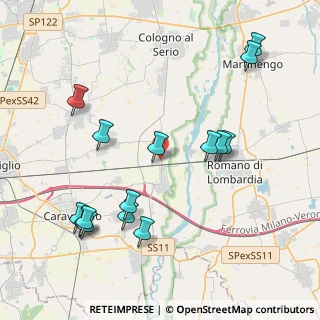 Mappa Via Piemonte, 24050 Bariano BG, Italia (4.55333)