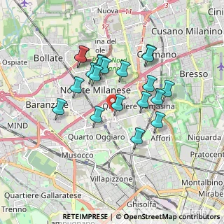 Mappa Via Bovisasca, 20026 Novate Milanese MI, Italia (1.545)