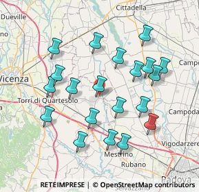 Mappa Via Andrea Palladio, 36043 Camisano Vicentino VI, Italia (7.371)