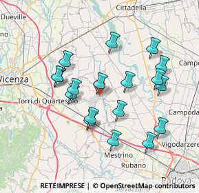 Mappa Via Andrea Palladio, 36043 Camisano Vicentino VI, Italia (7.01111)