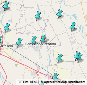 Mappa Via Andrea Palladio, 36043 Camisano Vicentino VI, Italia (6.4305)