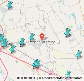 Mappa Via Dante Alighieri, 36043 Camisano Vicentino VI, Italia (6.3825)