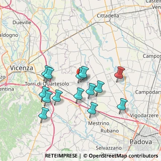 Mappa Piazza della Repubblica- via Sandro Pertini, 36043 Camisano vicentino VI, Italia (6.92357)