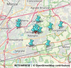 Mappa Via don Pietro Gatti, 20063 Cernusco sul Naviglio MI, Italia (2.56909)