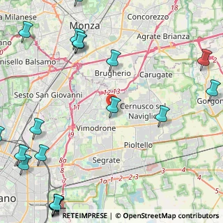 Mappa Via Claudio Treves, 20090 Vimodrone MI, Italia (7.0885)