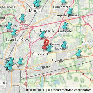 Mappa Via Claudio Treves, 20090 Vimodrone MI, Italia (6.222)