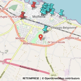 Mappa Via Giovanni Spadolini, 70056 Molfetta BA, Italia (1.474)