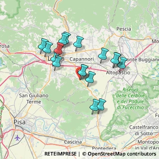 Mappa San Leonardo in Treponzio, 55012 Capannori LU, Italia (6.55294)