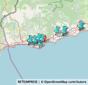 Mappa Autostrada A10 Genova-Ventimiglia, 18012 Bordighera IM, Italia (5.98417)