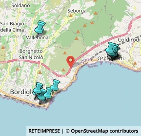 Mappa Autostrada A10 Genova-Ventimiglia, 18012 Bordighera IM, Italia (2.4455)