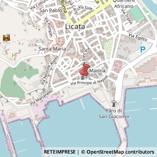 Mappa Via Principe di Napoli, 20a, 92027 Licata, Agrigento (Sicilia)
