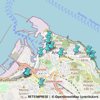 Mappa Via Giacomo Leopardi, 60121 Ancona AN, Italia (1.03077)