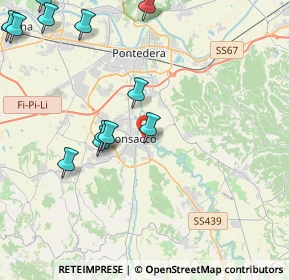 Mappa Via Pierluigi da Palestrina, 56038 Ponsacco PI, Italia (5.3075)