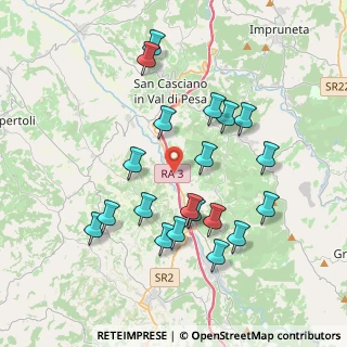 Mappa RA A3 Siena-Firenze, 50026 San Casciano in Val di Pesa FI, Italia (3.9165)