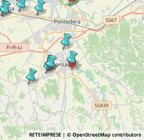 Mappa Via Gaetano Donizetti, 56038 Ponsacco PI, Italia (5.6825)