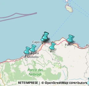 Mappa Contrada Certari Catutè, 98071 Capo d'Orlando ME, Italia (25.2575)