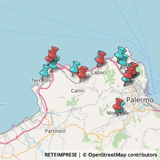 Mappa Contrada Serra Granatelli, 90044 Carini PA, Italia (9.0075)