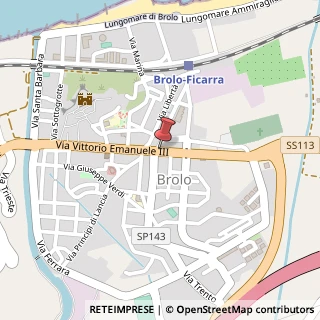Mappa Via Vittorio Emanuele III, 121, 98061 Brolo ME, Italia, 98061 Brolo, Messina (Sicilia)
