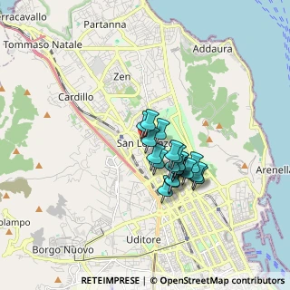 Mappa Via E. Calandra, 90146 Palermo PA, Italia (1.3335)