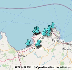Mappa Via Messina, 90045 Cinisi PA, Italia (8.1155)
