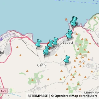 Mappa S.S.113 Bivio Foresta, 90044 Carini PA, Italia (3.64417)