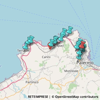 Mappa Carini, 90044 Carini PA, Italia (8.2635)