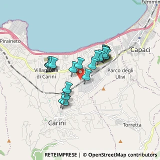 Mappa Via De Spuches, 90044 Carini PA, Italia (1.4995)