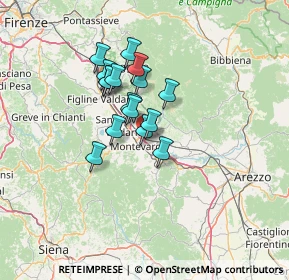 Mappa Via delle Ville, 52025 Montevarchi AR, Italia (9.8925)