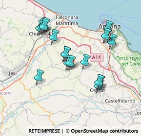 Mappa Via San Vincenzo, 60020 Polverigi AN, Italia (7.0905)