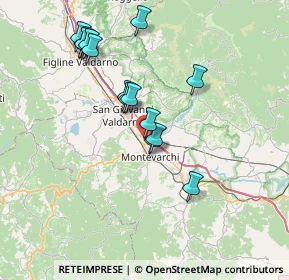 Mappa Via Giulio Natta, 52025 Montevarchi AR, Italia (7.31667)