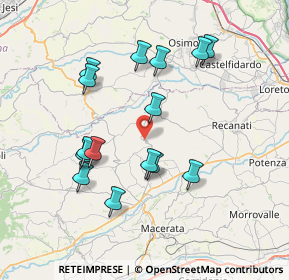 Mappa SP 361 Septempedana, 62010 Montefano MC, Italia (7.43)