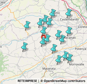 Mappa SP 361 Septempedana, 62010 Montefano MC, Italia (6.95353)