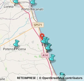 Mappa Via Azzurra, 62018 Potenza Picena MC, Italia (6.65235)