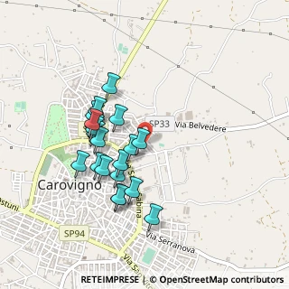 Mappa Via Ettore Carafa, 72012 Carovigno BR, Italia (0.445)
