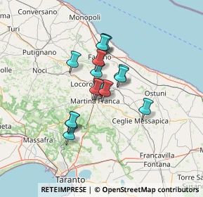 Mappa Strada Tre Tornesi Zona M, 74015 Martina Franca TA, Italia (10.36133)