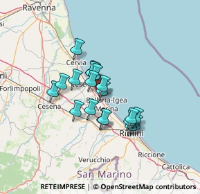 Mappa Via V. Morigi, 47814 Bellaria-Igea Marina RN, Italia (9.7335)