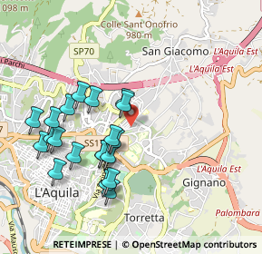 Mappa Via Alfonso Vastarini, 67100 L'Aquila AQ, Italia (1.003)