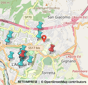 Mappa Via Alfonso Vastarini, 67100 L'Aquila AQ, Italia (1.255)