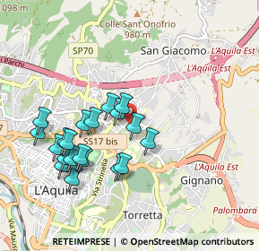 Mappa Via Alfonso Vastarini, 67100 L'Aquila AQ, Italia (0.957)