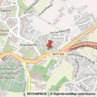 Mappa Via Vasche del Vento, 1, 67100 L'Aquila, L'Aquila (Abruzzo)