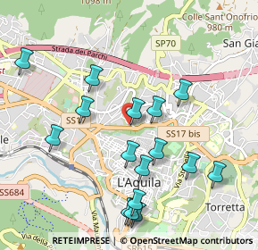 Mappa Viale Della Croce Rossa, 67100 L'Aquila AQ, Italia (1.10375)