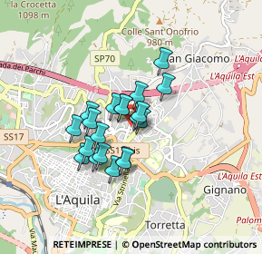 Mappa Via Cardinale Mazzarino, 67100 L'Aquila AQ, Italia (0.6145)