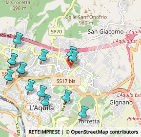 Mappa Via Cardinale Mazzarino, 67100 L'Aquila AQ, Italia (1.29357)