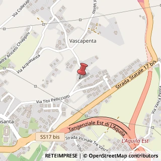 Mappa Via Vasche del Vento, 34, 67100 L'Aquila, L'Aquila (Abruzzo)