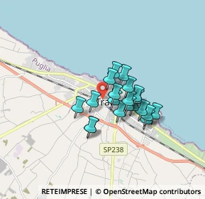 Mappa Via Stendardi, 76125 Trani BT, Italia (1.2375)