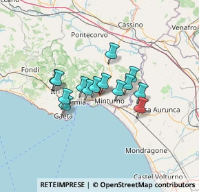Mappa SR  630 Formia Cassino km. 28400, 04026 Minturno LT, Italia (9.71214)