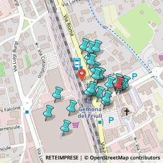 Mappa Piazzale della Stazione, 33013 Gemona del Friuli UD, Italia (0.09615)
