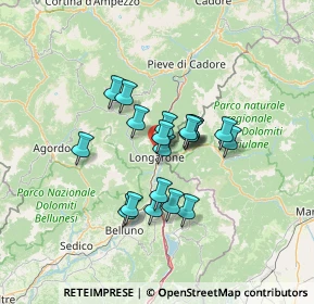 Mappa Piazza Martiri della Libertà 13 Via Dante Alighieri, 32013 Longarone BL, Italia (9.65789)