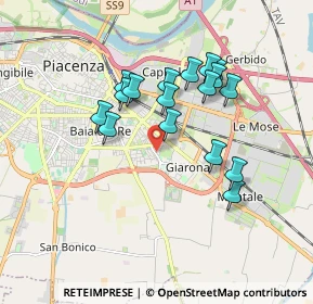 Mappa Via Div. Partigiana Piacenza, 29122 Piacenza PC, Italia (1.56059)